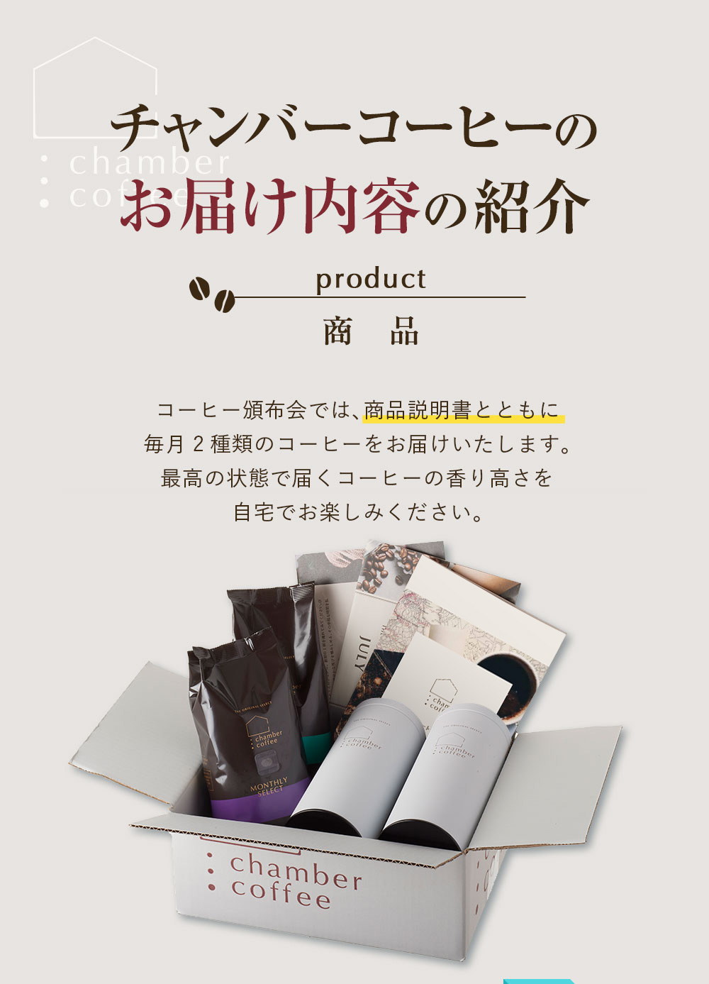 チャンバーコーヒーのお届け内容